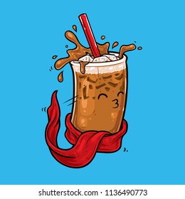 Ice Coffee cartoon character