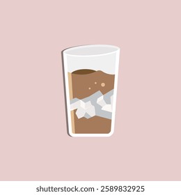Ice coffee character design illustration