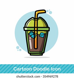 ice coffee color doodle