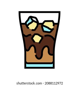 ice coffee color icon vector. ice coffee sign. isolated symbol illustration