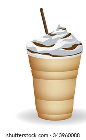 ice coffee  and cream vector