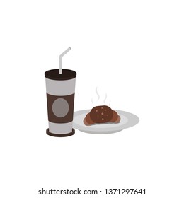 Ice coffee with Croissant.