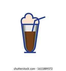 ice coffee in cup drink isolated icon vector illustration design