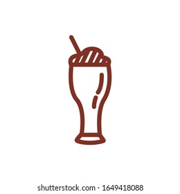 ice coffee in cup drink line style icon vector illustration design