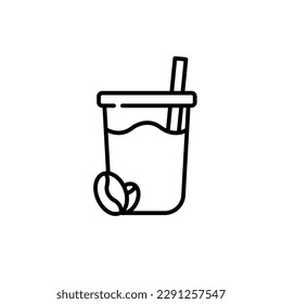 icono de la taza de café helado, desechable, beber para la aplicación logotipo web icono de cartel - vector
