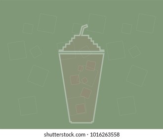 Ice coffee cup icon vector and illustratuion