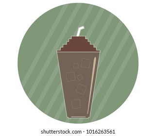 Ice coffee cup icon vector and illustratuion