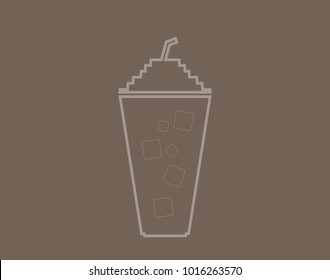 Ice coffee cup icon vector and illustratuion