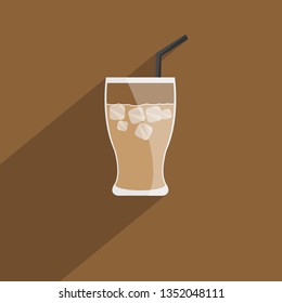 Ice coffee Dessert bakery sweets flat icon - vector