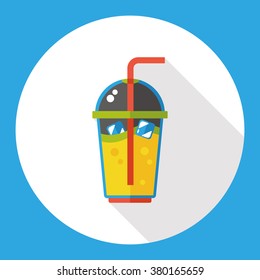 ice coffee drink flat icon