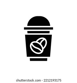 Ice Coffee Filled Icon Vector Illustration