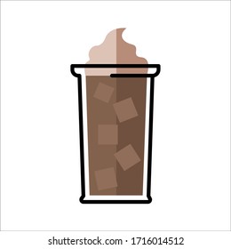ice coffee flat vector design icon