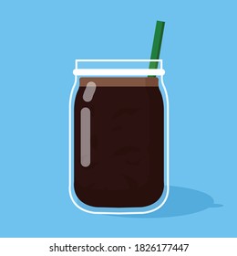 ice coffee glass mug vector illustration