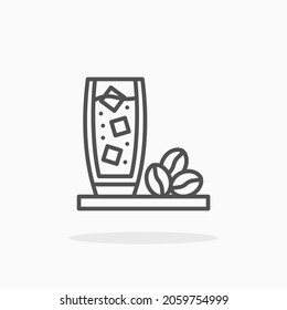 Ice Coffee icon. Editable Stroke and pixel perfect. Outline style. Vector illustration. Enjoy this icon for your project.