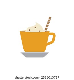 Ice coffee icon flat design