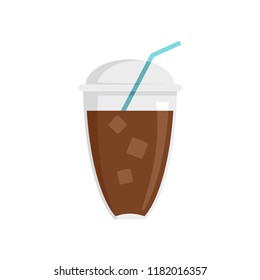 Ice coffee icon. Flat illustration of ice coffee vector icon for web design