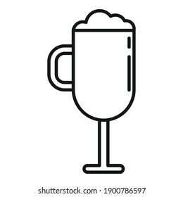 Ice coffee icon. Outline ice coffee vector icon for web design isolated on white background