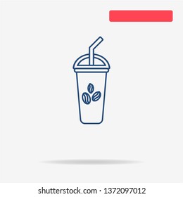 Ice coffee icon. Vector concept illustration for design.
