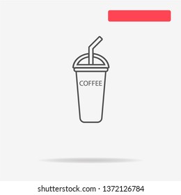 Ice coffee icon. Vector concept illustration for design.