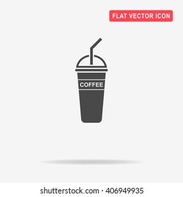 Ice coffee icon. Vector concept illustration for design.