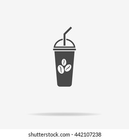 Ice coffee icon. Vector concept illustration for design.