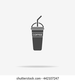 Ice coffee icon. Vector concept illustration for design.