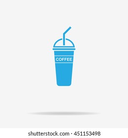 Ice coffee icon. Vector concept illustration for design.