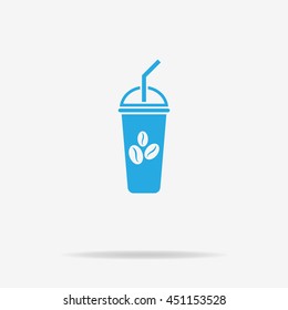 Ice coffee icon. Vector concept illustration for design.