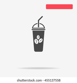 Ice coffee icon. Vector concept illustration for design.
