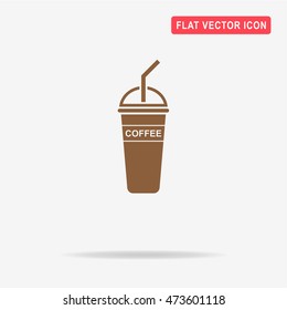 Ice coffee icon. Vector concept illustration for design.
