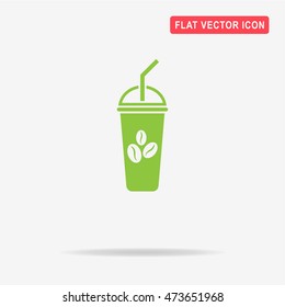 Ice coffee icon. Vector concept illustration for design.