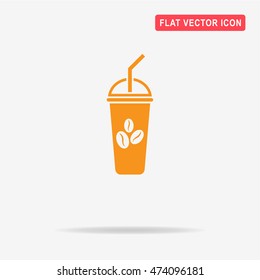 Ice coffee icon. Vector concept illustration for design.