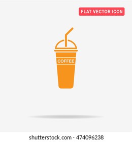 Ice coffee icon. Vector concept illustration for design.