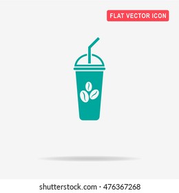 Ice coffee icon. Vector concept illustration for design.