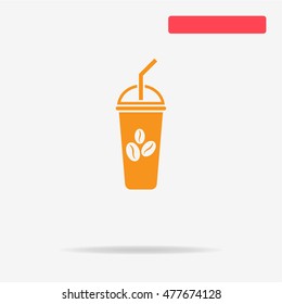 Ice coffee icon. Vector concept illustration for design.
