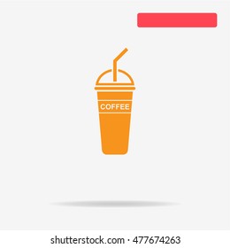 Ice coffee icon. Vector concept illustration for design.