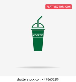 Ice coffee icon. Vector concept illustration for design.