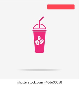 Ice coffee icon. Vector concept illustration for design.