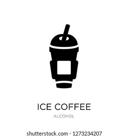 ice coffee icon vector on white background, ice coffee trendy filled icons from Alcohol collection, ice coffee simple element illustration