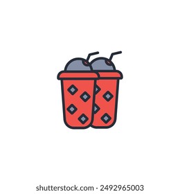 ice coffee icon. vector.Editable stroke.linear style sign for use web design,logo.Symbol illustration.