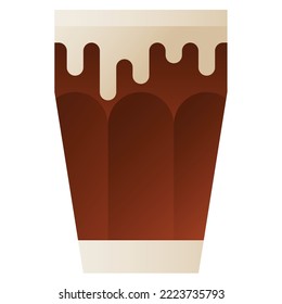 Eiskaffee einzeln auf weißem Hintergrund, Illustration, Symbol, Element