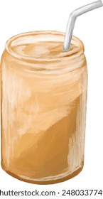 ice coffee latte menu illustration