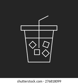 ice coffee line icon