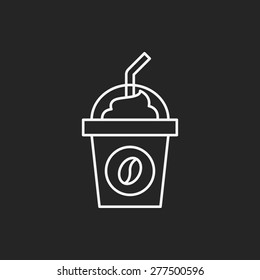 ice coffee line icon
