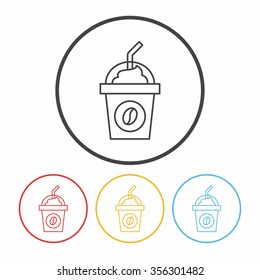ice coffee line icon