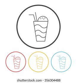 ice coffee line icon