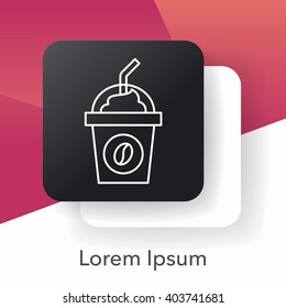 ice coffee line icon
