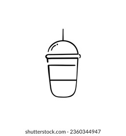 Ice Coffee Line Style Icon Design
