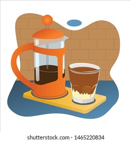 Ice coffee milk Thai Coffee