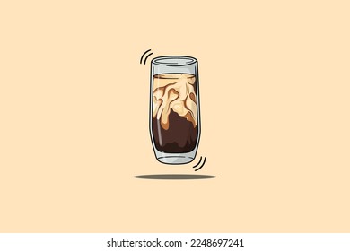 Ice Coffee mocha yellow background